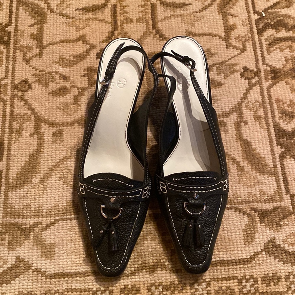 Cole Haan Black Slingbacks NWOT